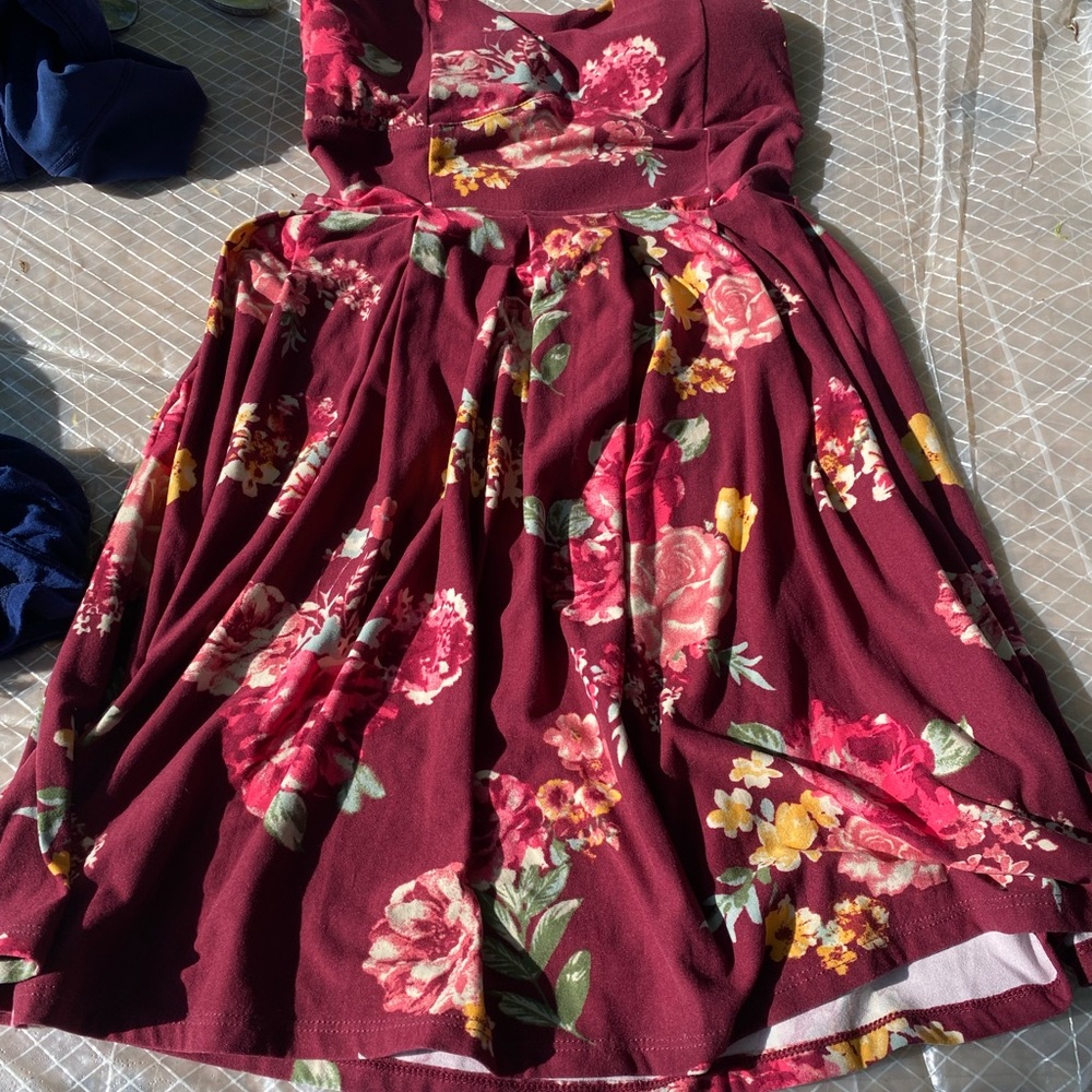 No Boundaries Pink and Orange Pleated Sundress